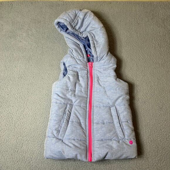 90 Degree by‎ Reflex Vest Girls S Light Blue Full Zip Hoodie Puffer Sleeveless - Picture 1 of 9